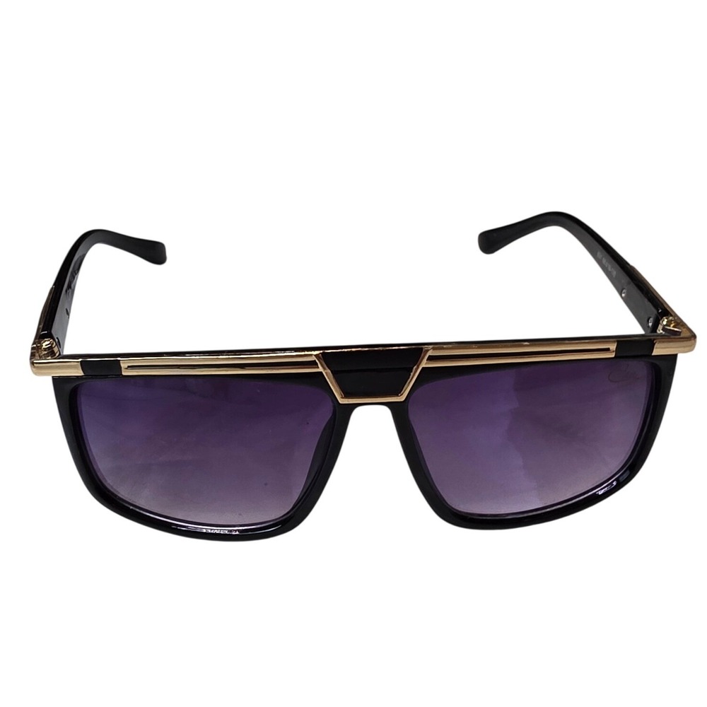 Cazal 631 Sunglasses Black Gold Flat Top Aviator Gradient Purple Lens Germany W1